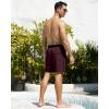 imageSILKWORLD Mens Swimming Trunks with Compression Liner 2 in 1 QuickDry Swim Shorts with Zipper PocketsBlack Darkred