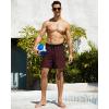 imageSILKWORLD Mens Swimming Trunks with Compression Liner 2 in 1 QuickDry Swim Shorts with Zipper PocketsBlack Darkred