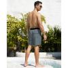 imageSILKWORLD Mens Swimming Trunks with Compression Liner 2 in 1 QuickDry Swim Shorts with Zipper PocketsBlack Grey