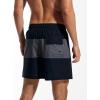 imageSILKWORLD Mens Swimming Trunks with Compression Liner 2 in 1 QuickDry Swim Shorts with Zipper PocketsBlack Grey Stripe