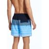 imageSILKWORLD Mens Swimming Trunks with Compression Liner 2 in 1 QuickDry Swim Shorts with Zipper PocketsBlack Light Blue Stripes
