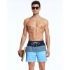 imageSILKWORLD Mens Swimming Trunks with Compression Liner 2 in 1 QuickDry Swim Shorts with Zipper PocketsBlack Light Blue Stripes