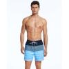imageSILKWORLD Mens Swimming Trunks with Compression Liner 2 in 1 QuickDry Swim Shorts with Zipper PocketsBlack Light Blue Stripes