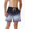 imageSILKWORLD Mens Swimming Trunks with Compression Liner 2 in 1 QuickDry Swim Shorts with Zipper PocketsBlack and White Gradient