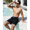 imageSILKWORLD Mens Swimming Trunks with Compression Liner 2 in 1 QuickDry Swim Shorts with Zipper PocketsBlack1