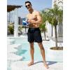 imageSILKWORLD Mens Swimming Trunks with Compression Liner 2 in 1 QuickDry Swim Shorts with Zipper PocketsBlack1
