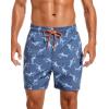 imageSILKWORLD Mens Swimming Trunks with Compression Liner 2 in 1 QuickDry Swim Shorts with Zipper PocketsBlue Fish
