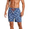 imageSILKWORLD Mens Swimming Trunks with Compression Liner 2 in 1 QuickDry Swim Shorts with Zipper PocketsBlue Fish
