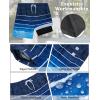 imageSILKWORLD Mens Swimming Trunks with Compression Liner 2 in 1 QuickDry Swim Shorts with Zipper PocketsBlue and White