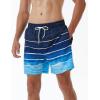 imageSILKWORLD Mens Swimming Trunks with Compression Liner 2 in 1 QuickDry Swim Shorts with Zipper PocketsBlue and White