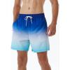 imageSILKWORLD Mens Swimming Trunks with Compression Liner 2 in 1 QuickDry Swim Shorts with Zipper PocketsBlue and White Gradient