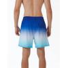 imageSILKWORLD Mens Swimming Trunks with Compression Liner 2 in 1 QuickDry Swim Shorts with Zipper PocketsBlue and White Gradient