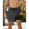 imageSILKWORLD Mens Swimming Trunks with Compression Liner 2 in 1 QuickDry Swim Shorts with Zipper PocketsDark Grey