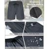 imageSILKWORLD Mens Swimming Trunks with Compression Liner 2 in 1 QuickDry Swim Shorts with Zipper PocketsDark Grey