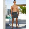 imageSILKWORLD Mens Swimming Trunks with Compression Liner 2 in 1 QuickDry Swim Shorts with Zipper PocketsDark Grey