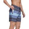 imageSILKWORLD Mens Swimming Trunks with Compression Liner 2 in 1 QuickDry Swim Shorts with Zipper PocketsDark Grey Stripes