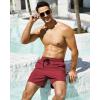 imageSILKWORLD Mens Swimming Trunks with Compression Liner 2 in 1 QuickDry Swim Shorts with Zipper PocketsDark Red