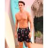imageSILKWORLD Mens Swimming Trunks with Compression Liner 2 in 1 QuickDry Swim Shorts with Zipper PocketsFlamingosblack