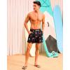 imageSILKWORLD Mens Swimming Trunks with Compression Liner 2 in 1 QuickDry Swim Shorts with Zipper PocketsFlamingosblack