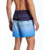 imageSILKWORLD Mens Swimming Trunks with Compression Liner 2 in 1 QuickDry Swim Shorts with Zipper PocketsGrey Blue Gradient