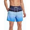 imageSILKWORLD Mens Swimming Trunks with Compression Liner 2 in 1 QuickDry Swim Shorts with Zipper PocketsGrey Blue Gradient