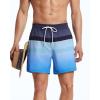 imageSILKWORLD Mens Swimming Trunks with Compression Liner 2 in 1 QuickDry Swim Shorts with Zipper PocketsGrey Blue Gradient