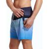 imageSILKWORLD Mens Swimming Trunks with Compression Liner 2 in 1 QuickDry Swim Shorts with Zipper PocketsGrey Blue Gradient