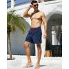 imageSILKWORLD Mens Swimming Trunks with Compression Liner 2 in 1 QuickDry Swim Shorts with Zipper PocketsNavy
