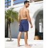 imageSILKWORLD Mens Swimming Trunks with Compression Liner 2 in 1 QuickDry Swim Shorts with Zipper PocketsNavy