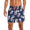 imageSILKWORLD Mens Swimming Trunks with Compression Liner 2 in 1 QuickDry Swim Shorts with Zipper PocketsNavy Pineapple