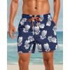 imageSILKWORLD Mens Swimming Trunks with Compression Liner 2 in 1 QuickDry Swim Shorts with Zipper PocketsNavy Pineapple