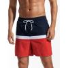 imageSILKWORLD Mens Swimming Trunks with Compression Liner 2 in 1 QuickDry Swim Shorts with Zipper PocketsNavy Red