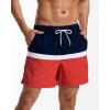 imageSILKWORLD Mens Swimming Trunks with Compression Liner 2 in 1 QuickDry Swim Shorts with Zipper PocketsNavy Red