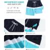 imageSILKWORLD Mens Swimming Trunks with Compression Liner 2 in 1 QuickDry Swim Shorts with Zipper PocketsNavy Sky Blue