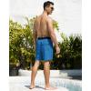 imageSILKWORLD Mens Swimming Trunks with Compression Liner 2 in 1 QuickDry Swim Shorts with Zipper PocketsNavy Skyblue