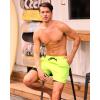 imageSILKWORLD Mens Swimming Trunks with Compression Liner 2 in 1 QuickDry Swim Shorts with Zipper PocketsNeon Green