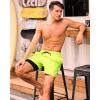 imageSILKWORLD Mens Swimming Trunks with Compression Liner 2 in 1 QuickDry Swim Shorts with Zipper PocketsNeon Green