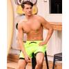 imageSILKWORLD Mens Swimming Trunks with Compression Liner 2 in 1 QuickDry Swim Shorts with Zipper PocketsNeon Green