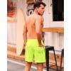imageSILKWORLD Mens Swimming Trunks with Compression Liner 2 in 1 QuickDry Swim Shorts with Zipper PocketsNeon Green