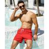 imageSILKWORLD Mens Swimming Trunks with Compression Liner 2 in 1 QuickDry Swim Shorts with Zipper PocketsOrange Red
