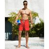 imageSILKWORLD Mens Swimming Trunks with Compression Liner 2 in 1 QuickDry Swim Shorts with Zipper PocketsOrange Red