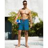 imageSILKWORLD Mens Swimming Trunks with Compression Liner 2 in 1 QuickDry Swim Shorts with Zipper PocketsPeacock Blue