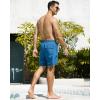 imageSILKWORLD Mens Swimming Trunks with Compression Liner 2 in 1 QuickDry Swim Shorts with Zipper PocketsPeacock Blue