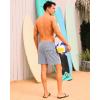 imageSILKWORLD Mens Swimming Trunks with Compression Liner 2 in 1 QuickDry Swim Shorts with Zipper PocketsStripeblue