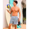 imageSILKWORLD Mens Swimming Trunks with Compression Liner 2 in 1 QuickDry Swim Shorts with Zipper PocketsStripeblue