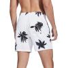 imageSILKWORLD Mens Swimming Trunks with Compression Liner 2 in 1 QuickDry Swim Shorts with Zipper PocketsWhite  Black Coconut Leaves