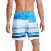 imageSILKWORLD Mens Swimming Trunks with Compression Liner 2 in 1 QuickDry Swim Shorts with Zipper PocketsWhite Yellow Blue Stripes