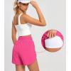 imageSILKWORLD Womens Athletic Running Shorts Quick Dry Summer Gym Shorts with Zipper PocketsPack of 2BlackRose
