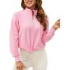 imageSILKWORLD Womens Half Zip Pullover Sweatshirt Active Cropped Quarter Zip Pullover Outfits with Zip Pocket ampamp Thumb Hole