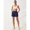 imageSILKWORLD Womens High Wasit Running Shorts 2 in 1 Athletic Shorts for Workout Gym with Zipper PocketsNavy Blue